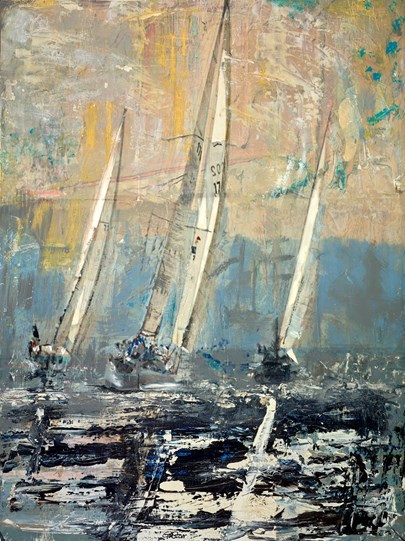 Just The Three by Gill Storr - Original Painting on Stretched Canvas